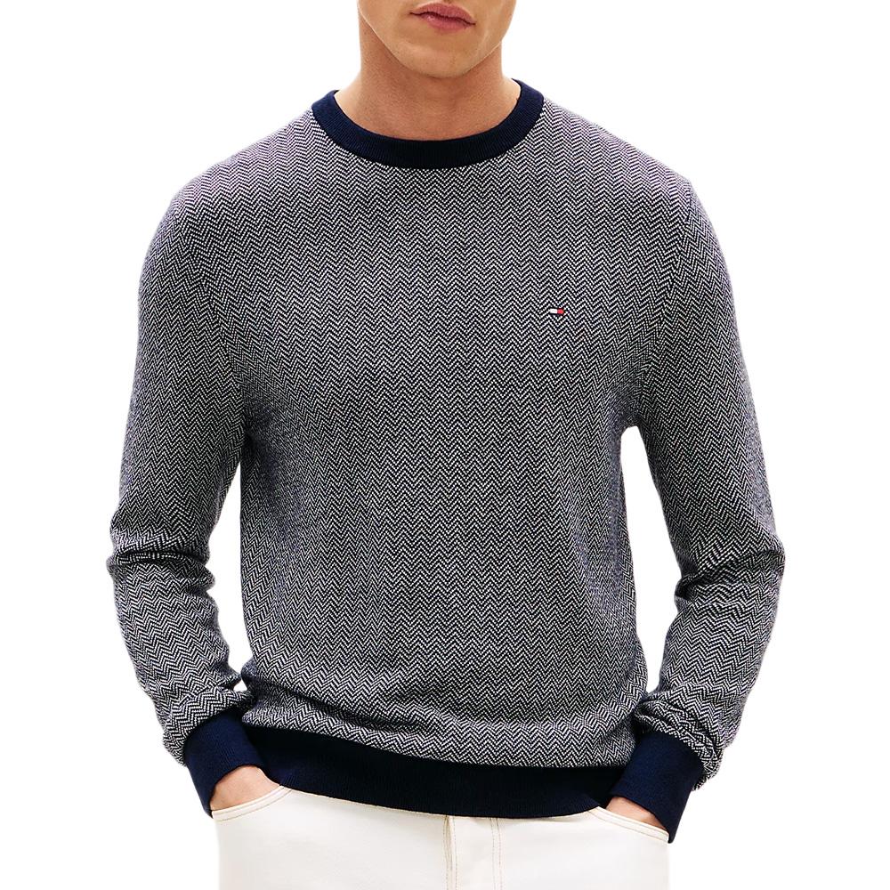 Pull Gris Clair Homme Tommy Hilfiger Pima pas cher