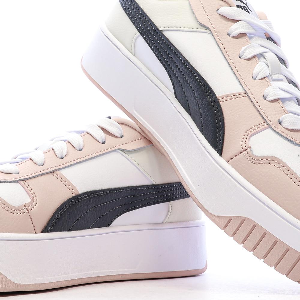 Baskets Blanc/Rose/Noir Femme Puma Carina Street vue 7