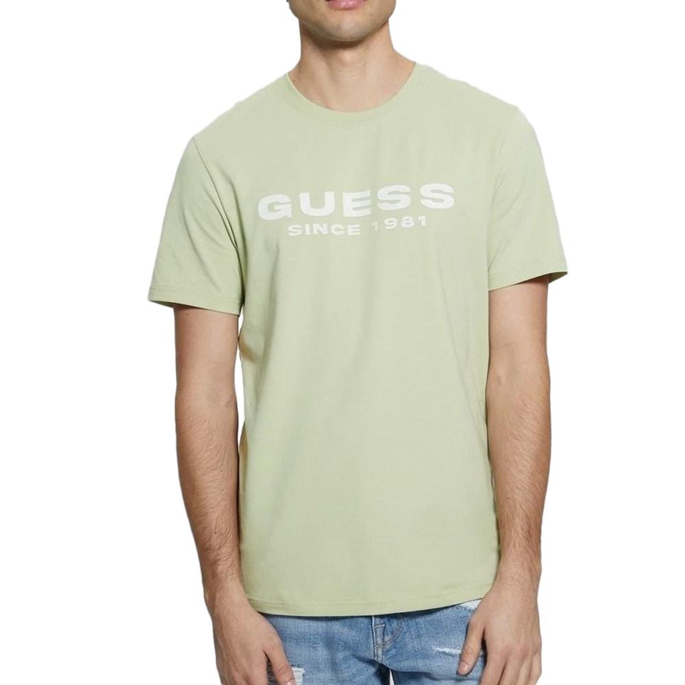 T-shirt Vert Homme Guess M4GI61J1314 pas cher