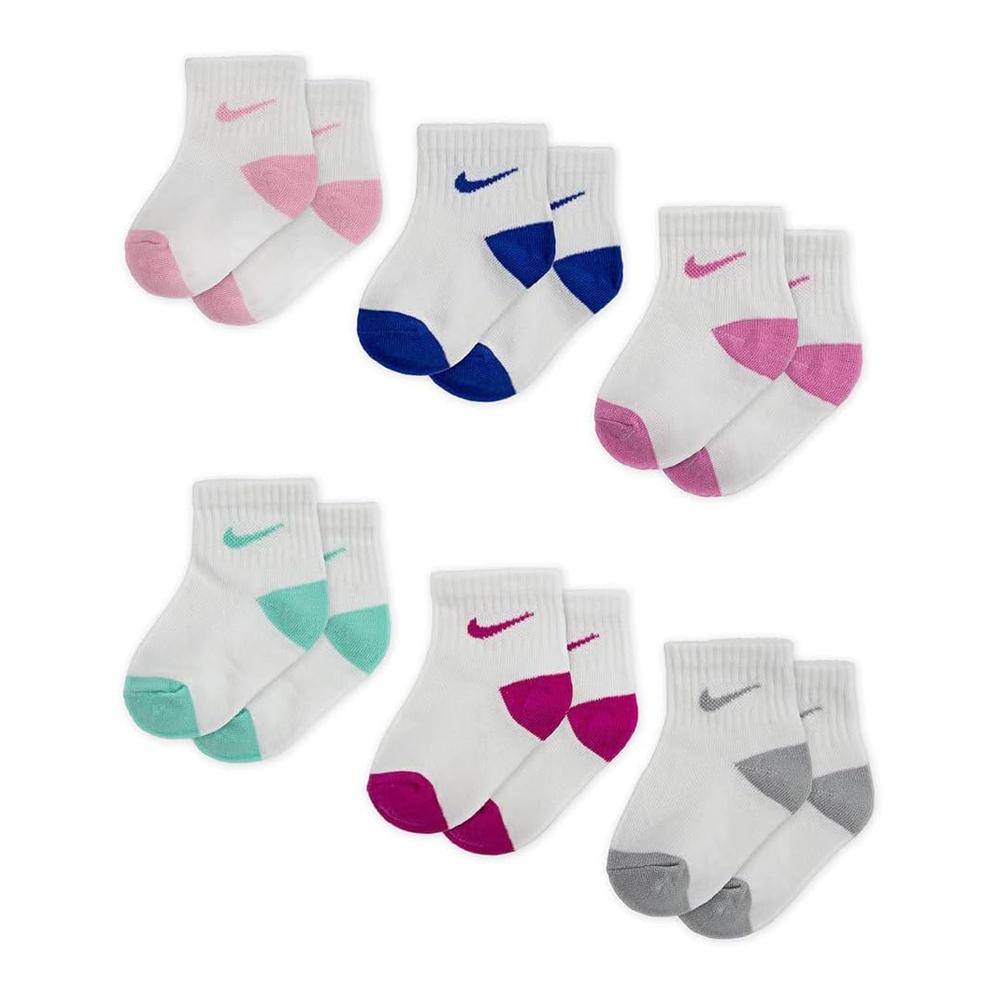 6x Paires de Chaussettes Blanche/Multicolore Fille Nike Anklee pas cher