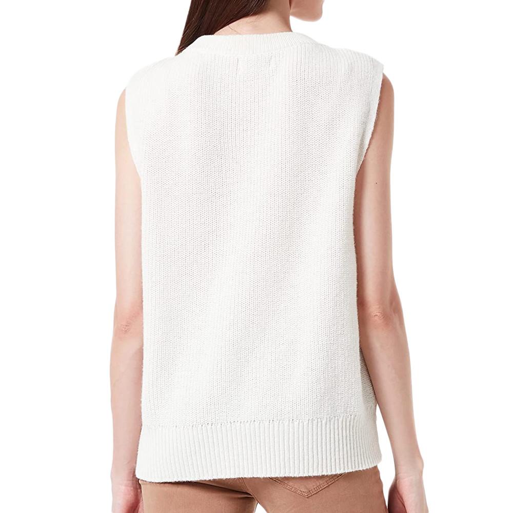 Pull sans manches Ecru femme Only Paris vue 2