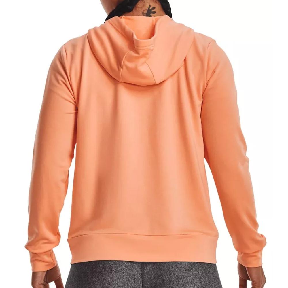 Sweat Zippée Orange Femme Under Armour Rival Terry vue 2