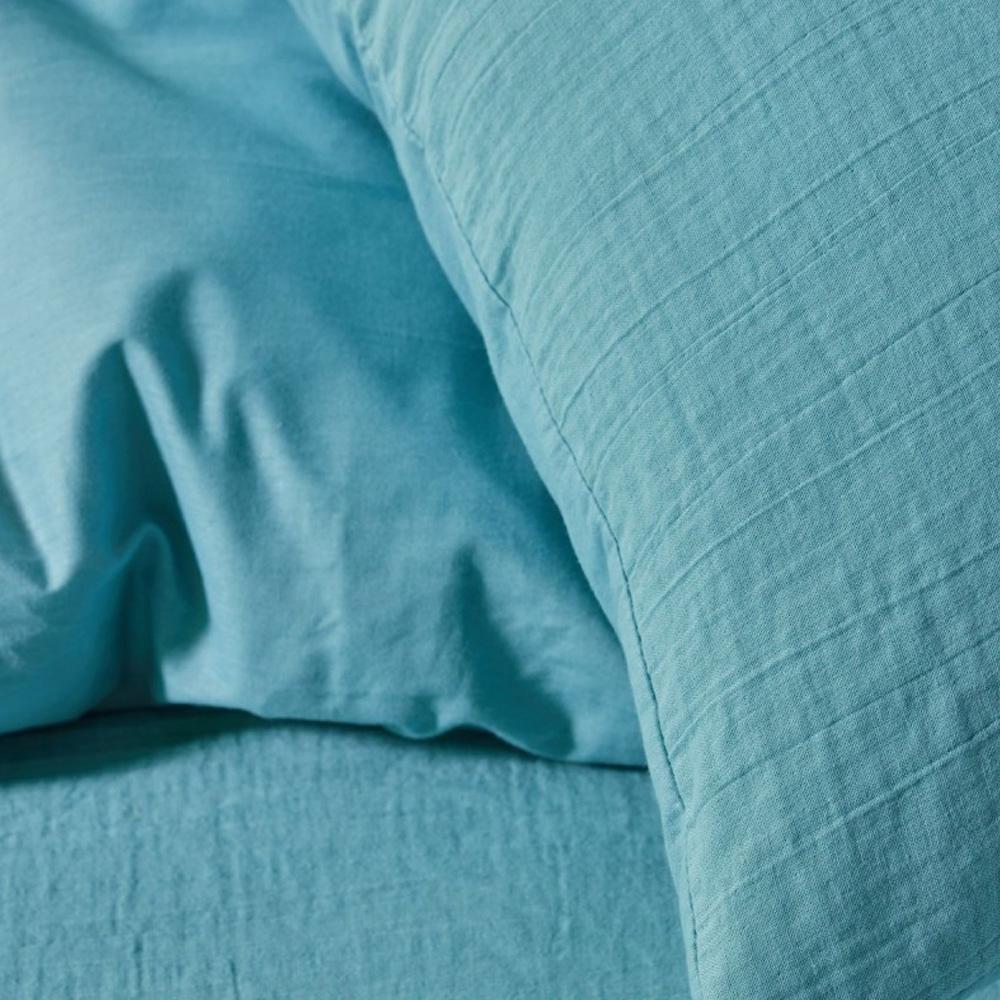 Housse de couette Bleu Gaze de coton (260 x 240 cm) Lagon vue 2