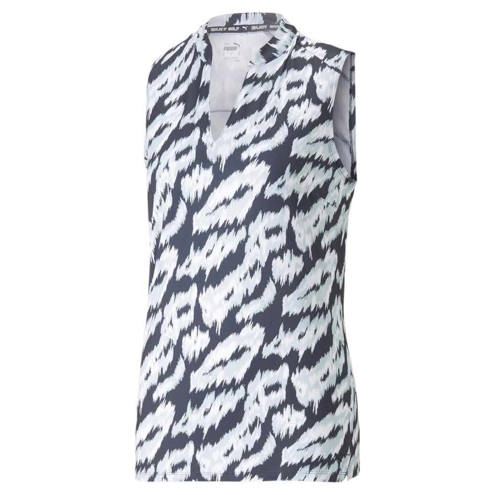 Polo Blanc/Marine Femme Puma Animal pas cher
