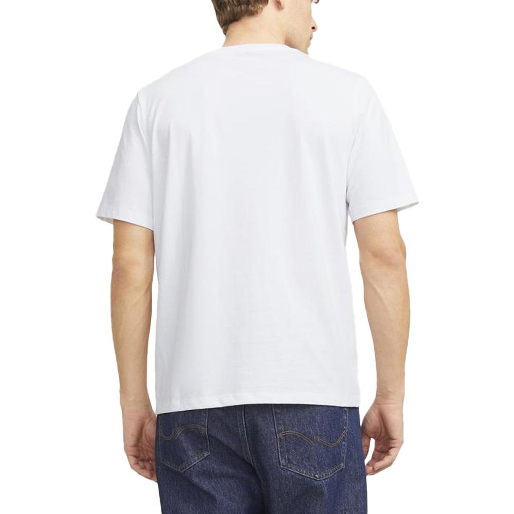 T-shirt Blanc/Bleu Homme Jack & Jones Tex vue 2