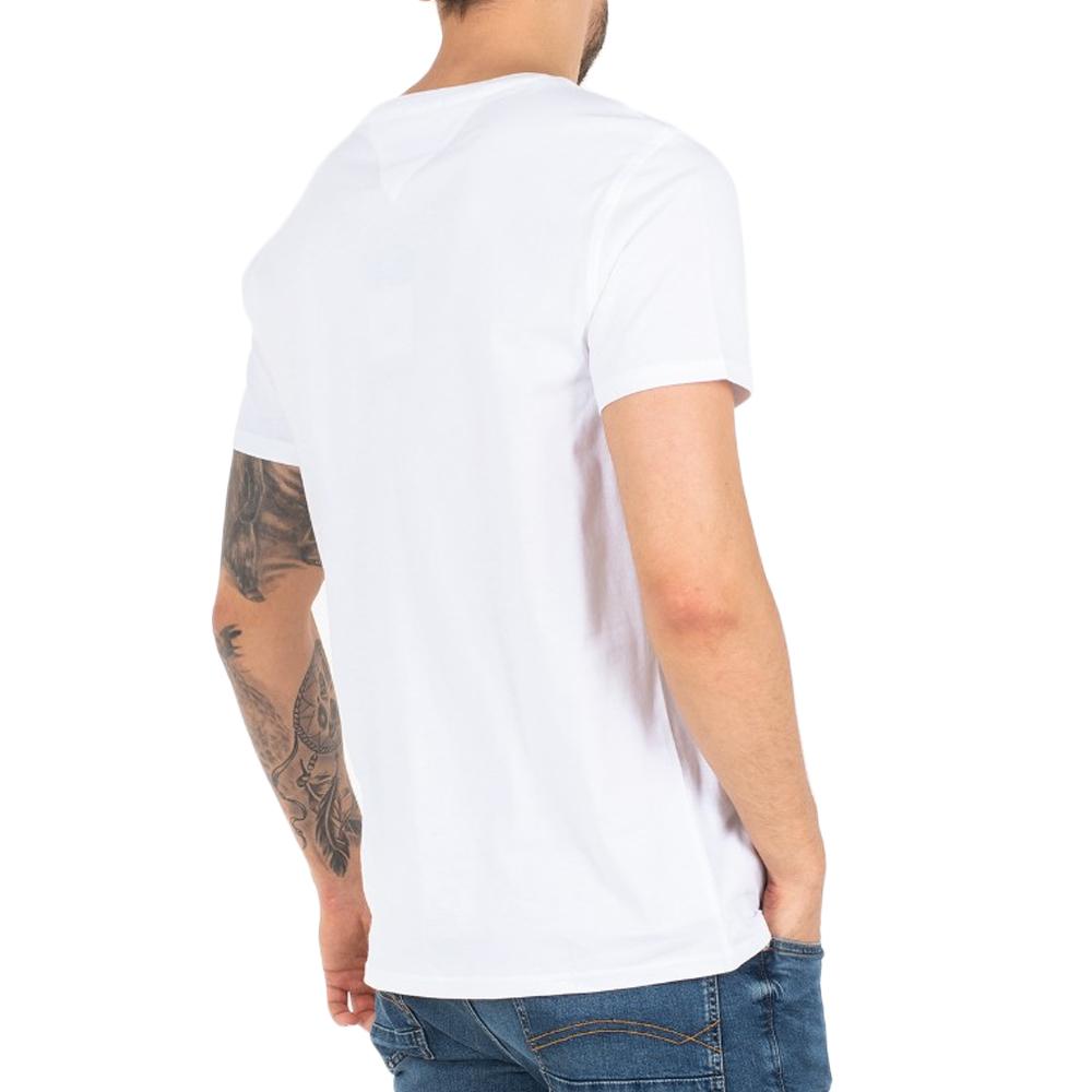 T-Shirt Blanc Homme Tommy Hilfiger Slim Jersey vue 2