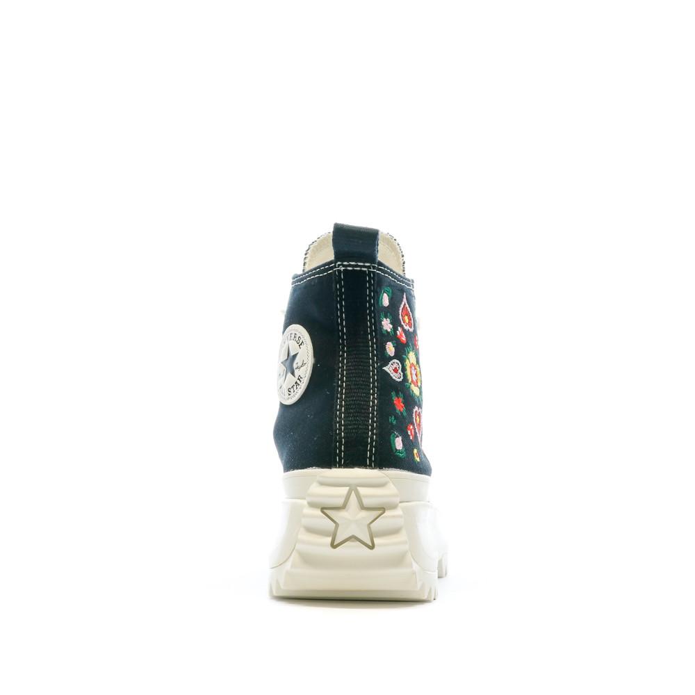 Baskets Noir Femme Converse Run Star Fleurs vue 3