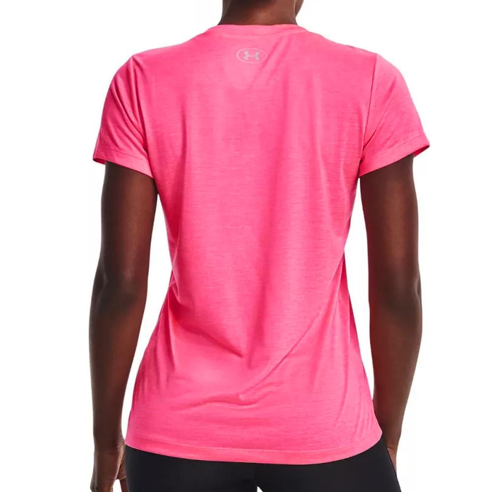 T-Shirt Rose femme Under Armour Twisted Tech vue 2
