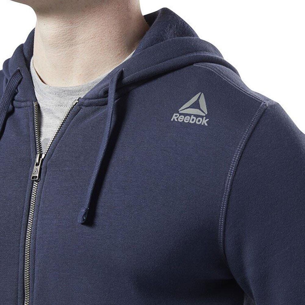 Sweat zippé bleu marine homme Reebok TE Fleece vue 3