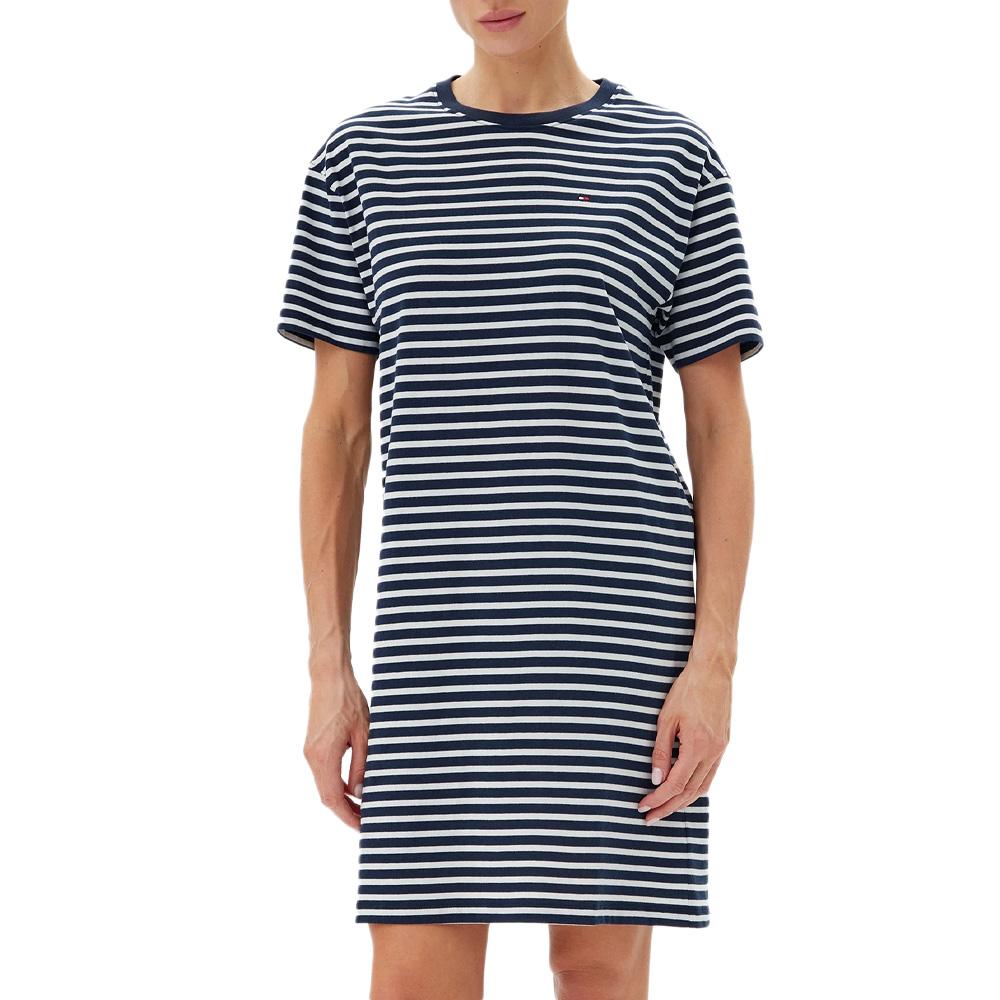 Chemise de Nuit Marine/Blanche Femme Tommy Hilfiger Stripe pas cher