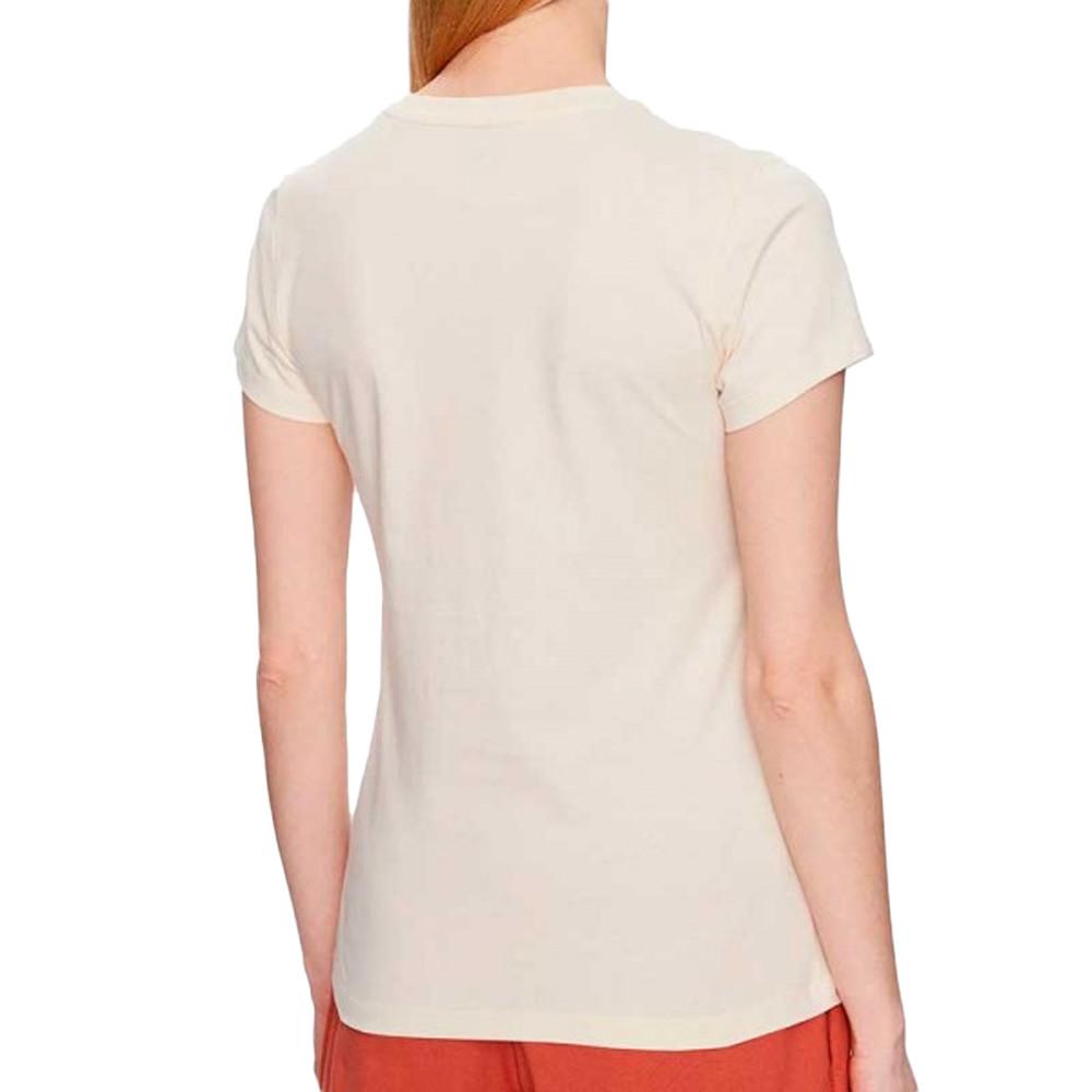 T-shirt Beige Femme New Balance Essentials Stacked vue 2