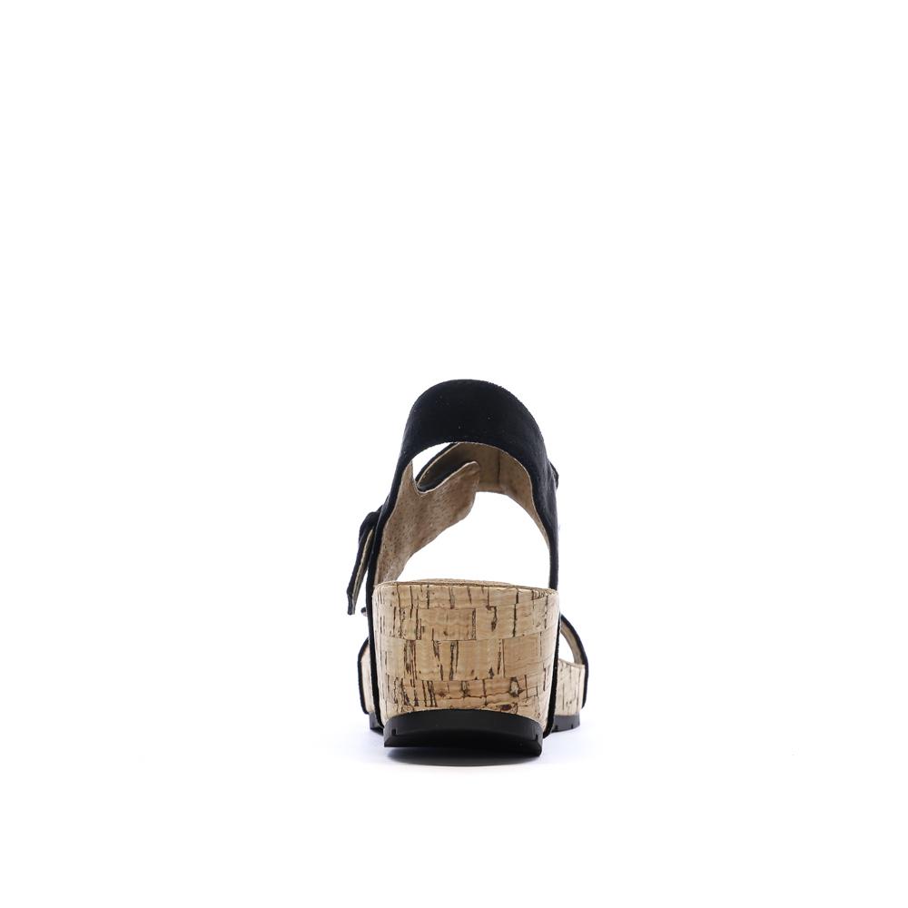 Sandales Noires Femme Chattawak Laspinas vue 3