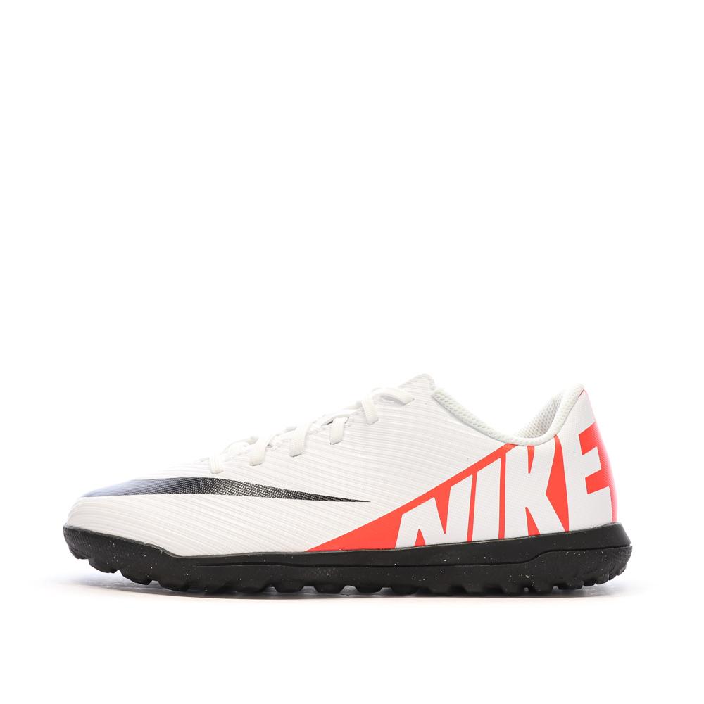 Chaussures de Foot Blanc/Rouge Junior Nike Vapor 15 Club TF pas cher