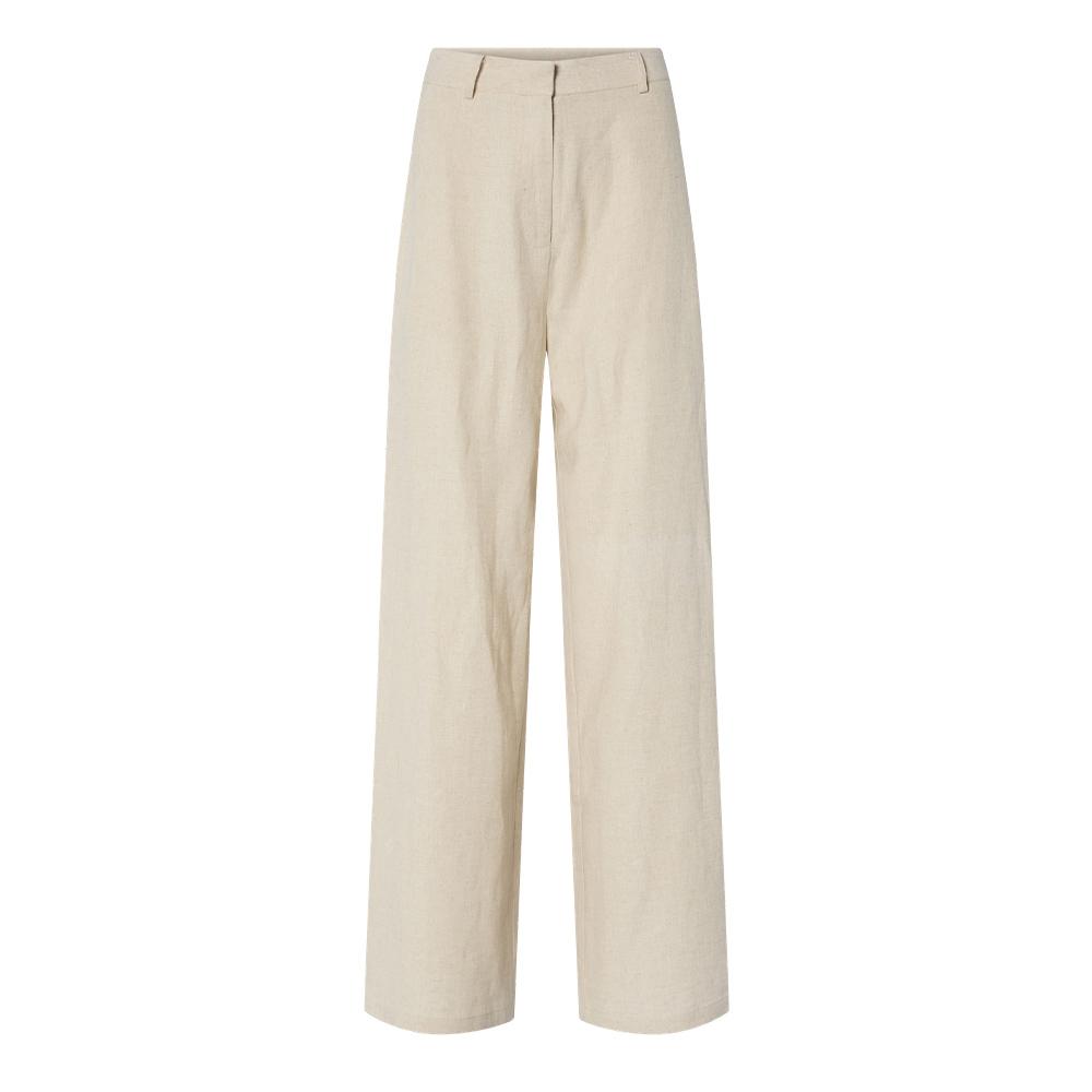 Pantalon Fluide Écru Femme YAS Yastunni vue 2