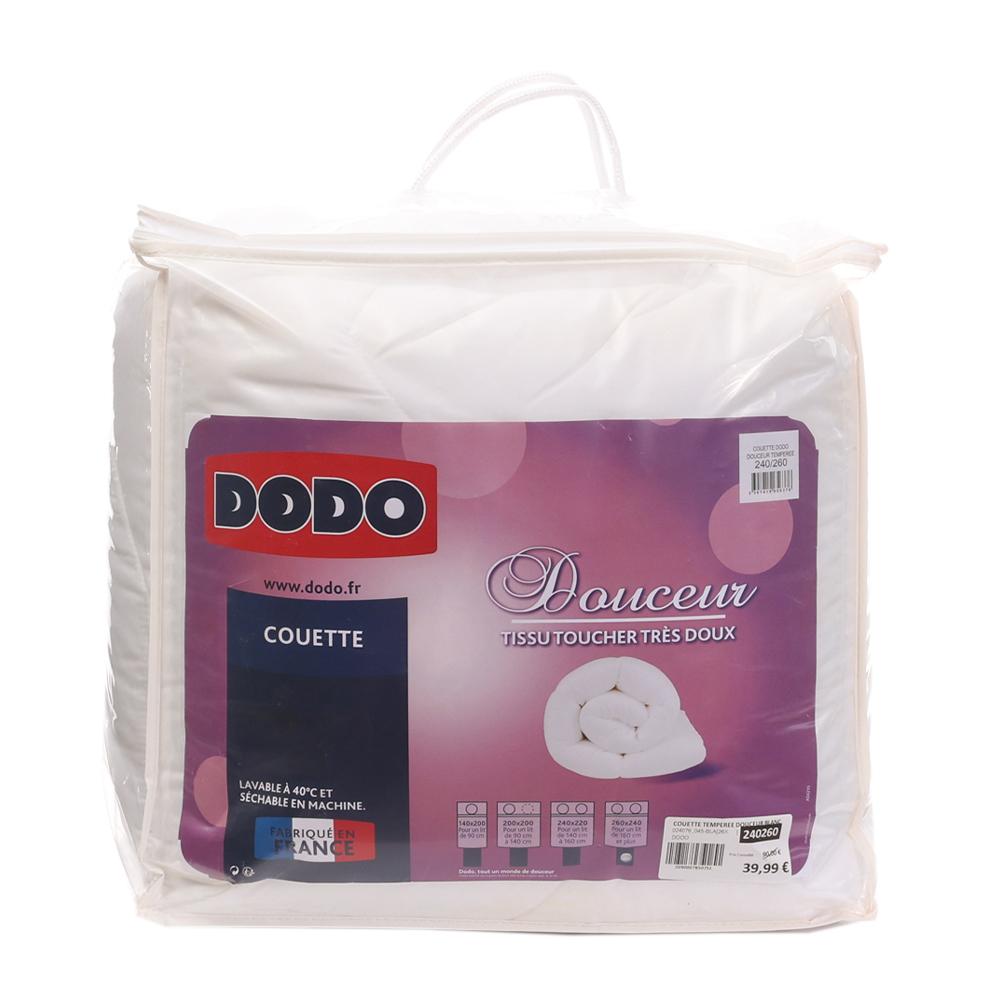 Couette Temperée Tissus Très Doux Douceur Blanc Dodo 240X260 pas cher