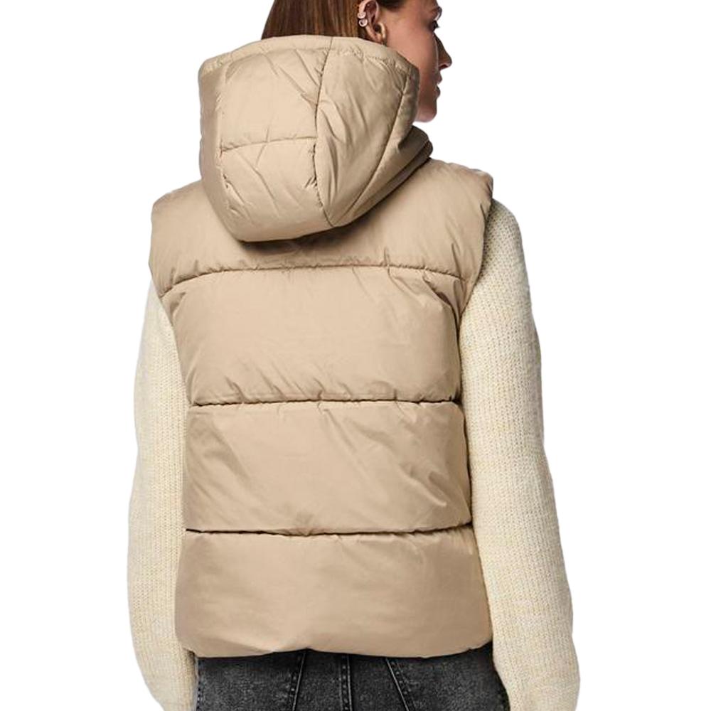Doudoune sans manches Beige Femme Pieces New Short vue 2