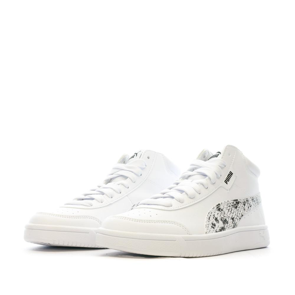 Baskets Blanches Femme Puma Court Legend Reptile vue 6