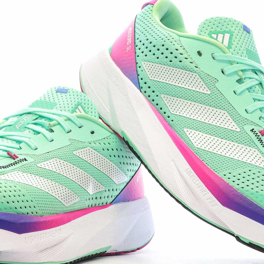 Chaussures de running Vertes/Roses Femme Adidas Adizero vue 7