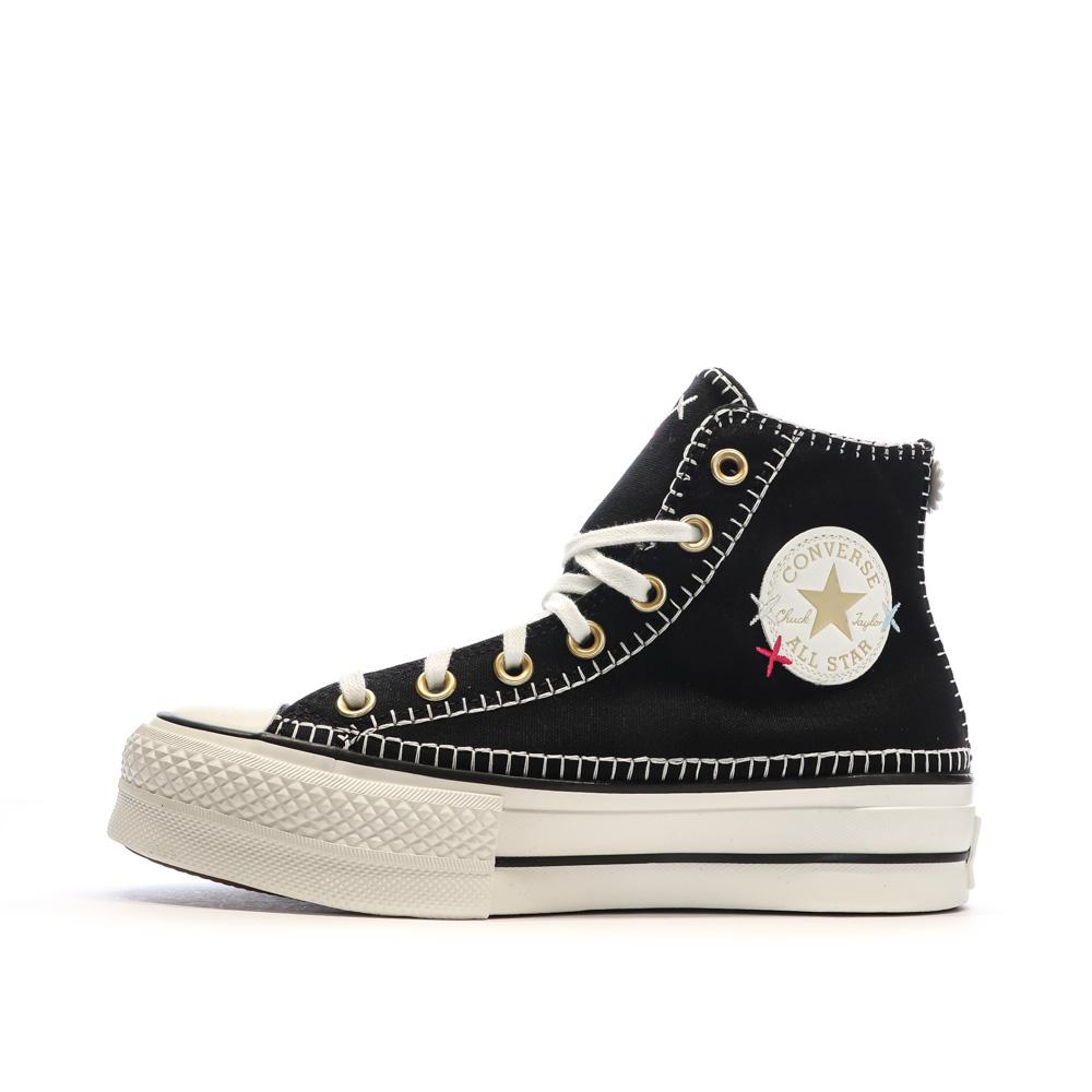 Baskets Noires Femme Converse All Star Lift Crafted pas cher