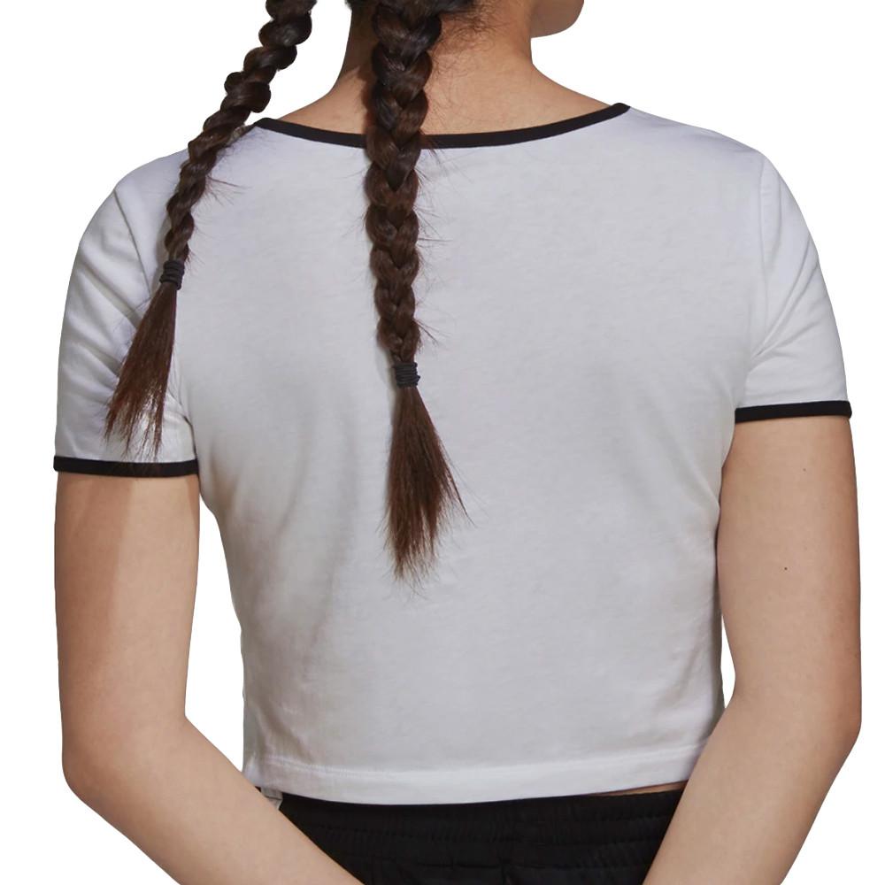 T-shirt Blanc Femme Adidas Cropped Tee H15796 vue 2