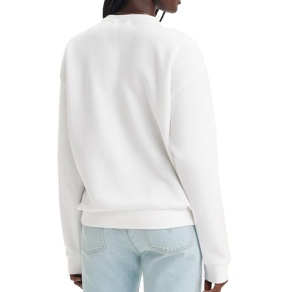 Sudadera blanca unisex Levi's de corte recto con mangas de murciélago ver 2