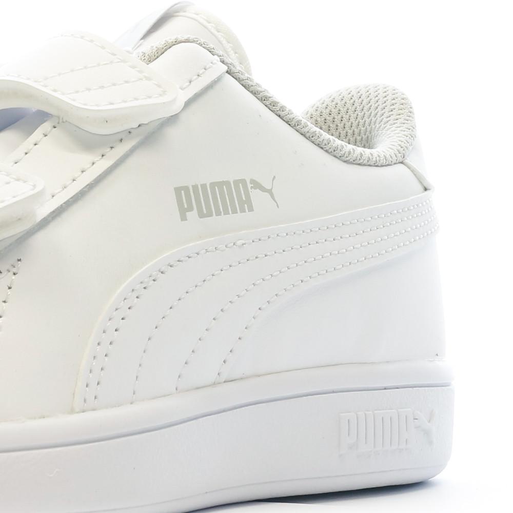 Baskets Blanches Enfant Puma Smash V2 L V vue 7