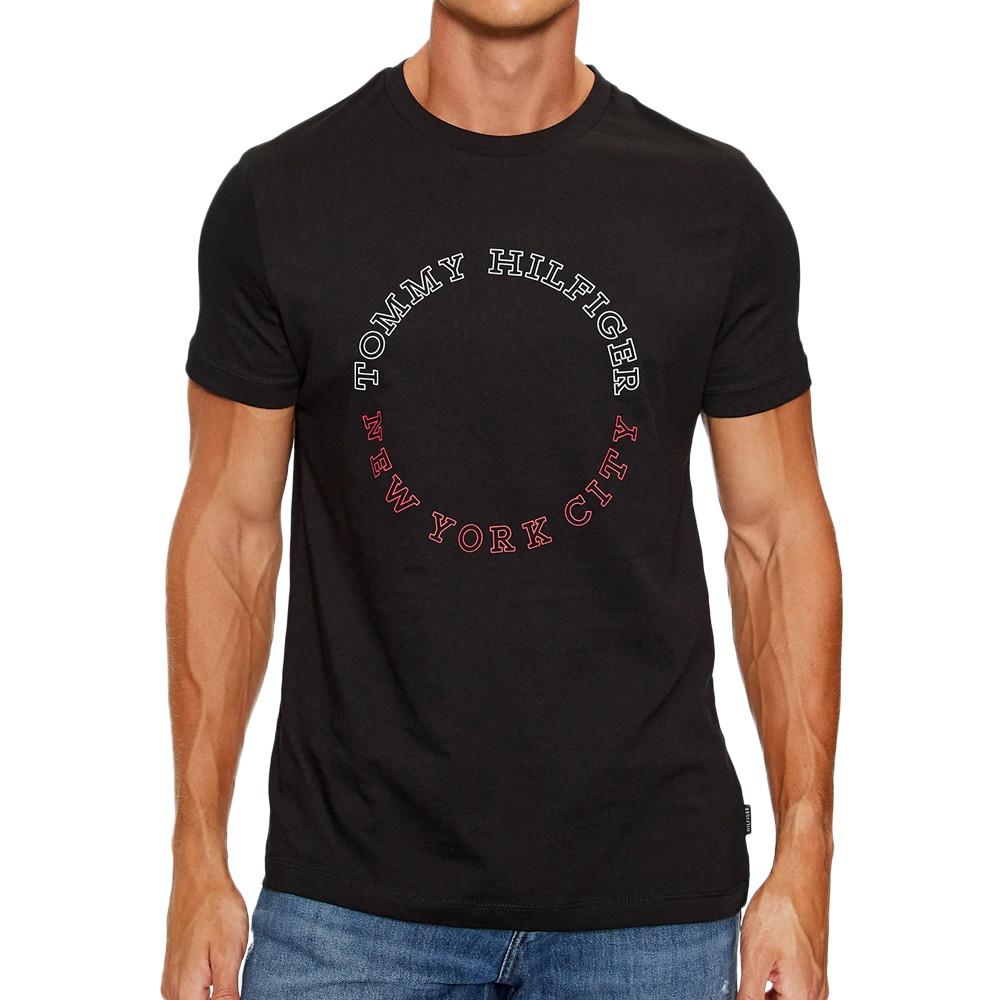 T-shirt Noir Homme Tommy Hilfiger Monotype Roundle pas cher
