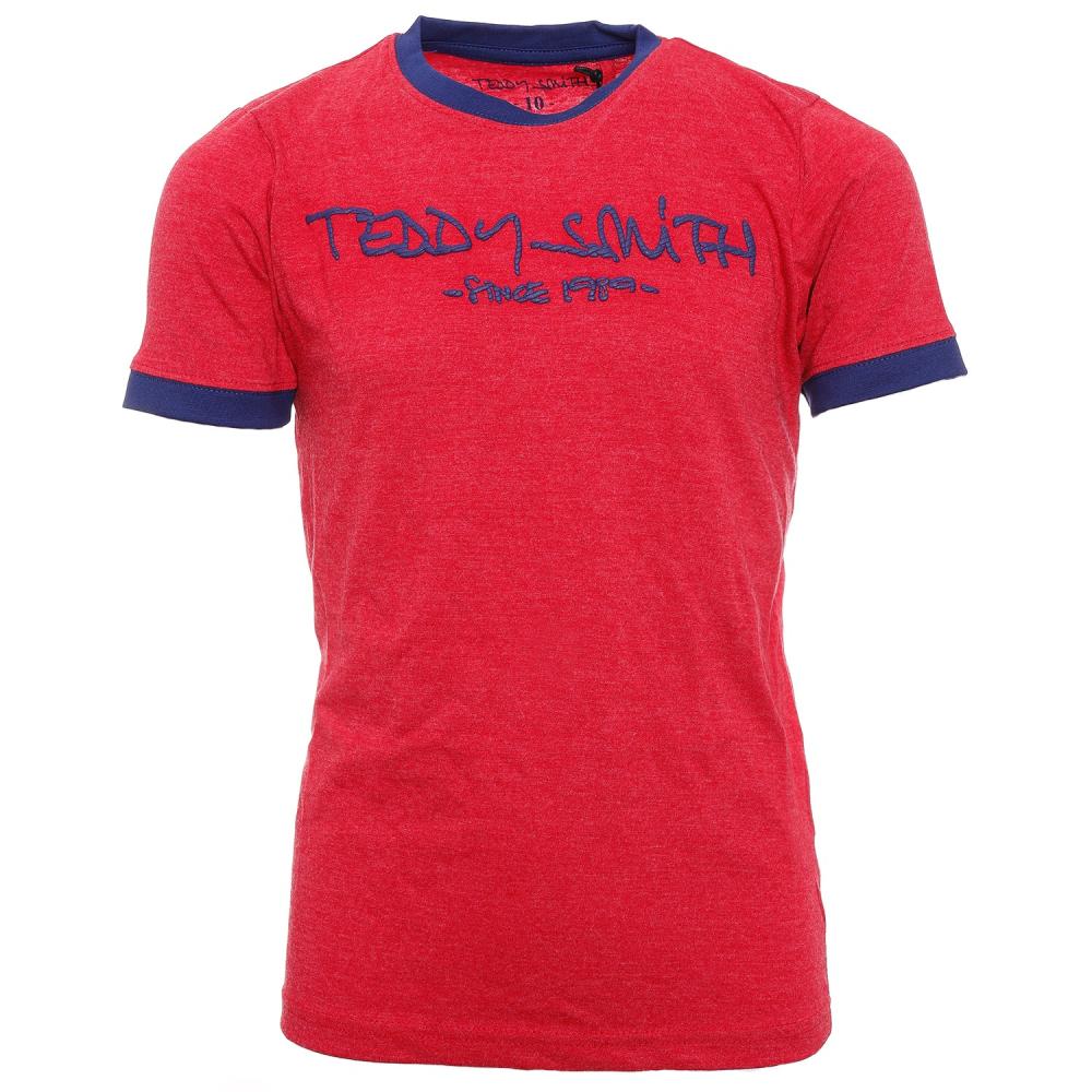 T-shirt Rouge Garçon Teddy Smith Ticlass3 pas cher
