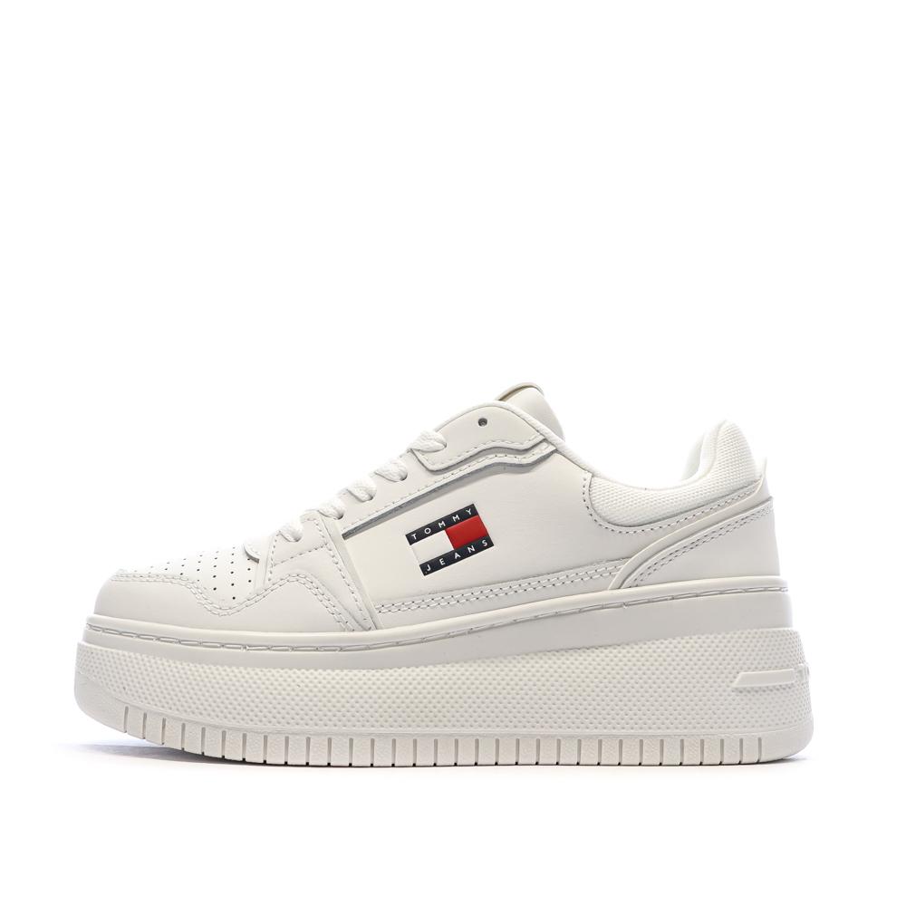 Baskets Beiges Femme Tommy Hilfiger Retro pas cher