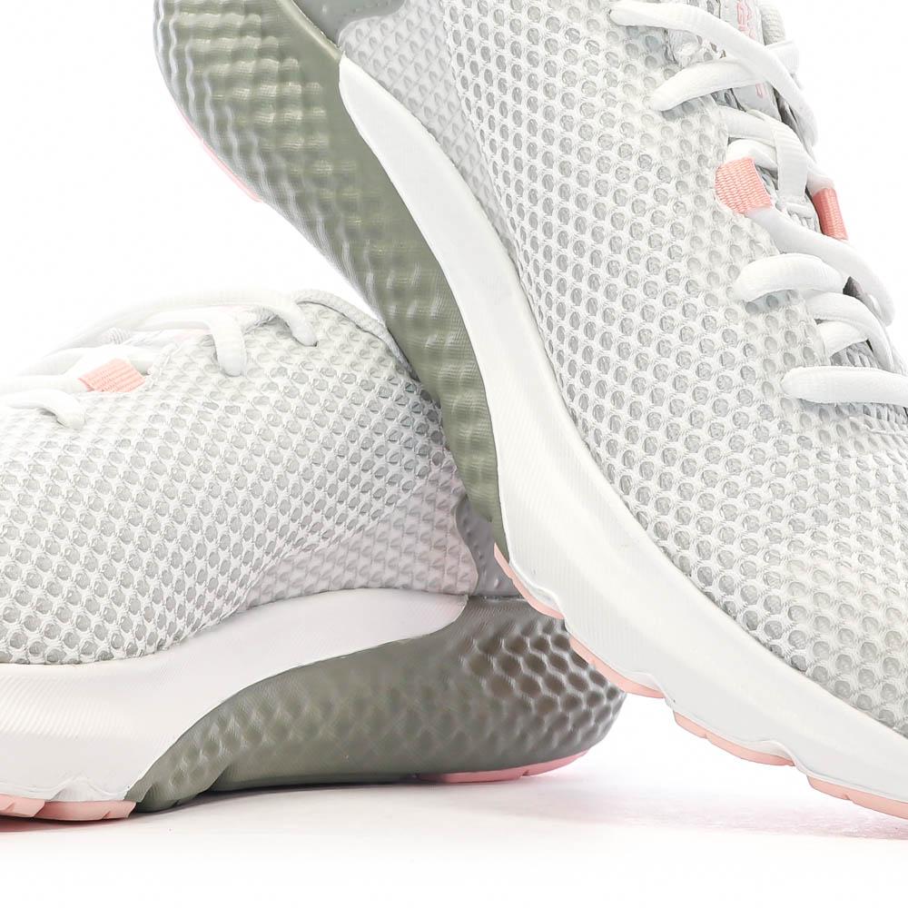 Chaussures de Running Blanc/Gris/Rose Femme Under Armour Charged Rogue 3 vue 7