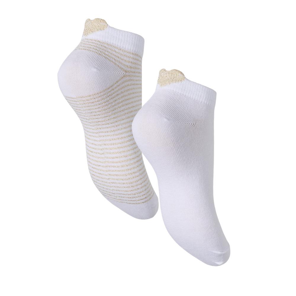 X2 Paires de Chaussettes Blanc/Doré Femme Pieces Claura vue 2