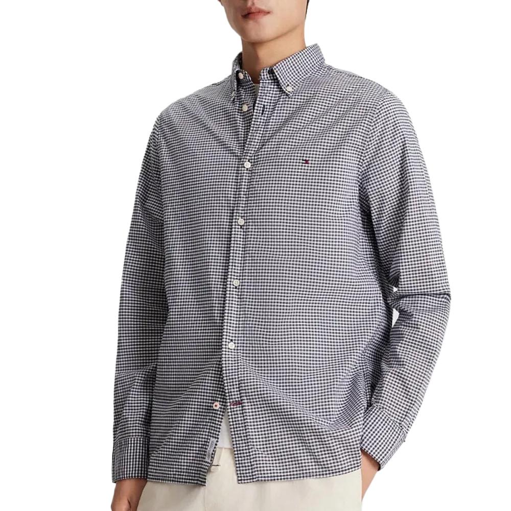 Chemise Carreaux Noir/Blanc Homme Tommy Hilfiger Flex Gingha pas cher