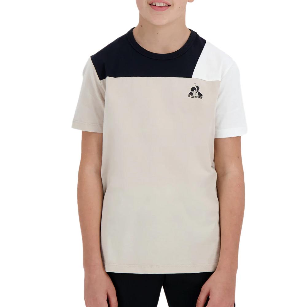 T-Shirt Beige/Noir Garçon Le Coq Sportif Graphique pas cher