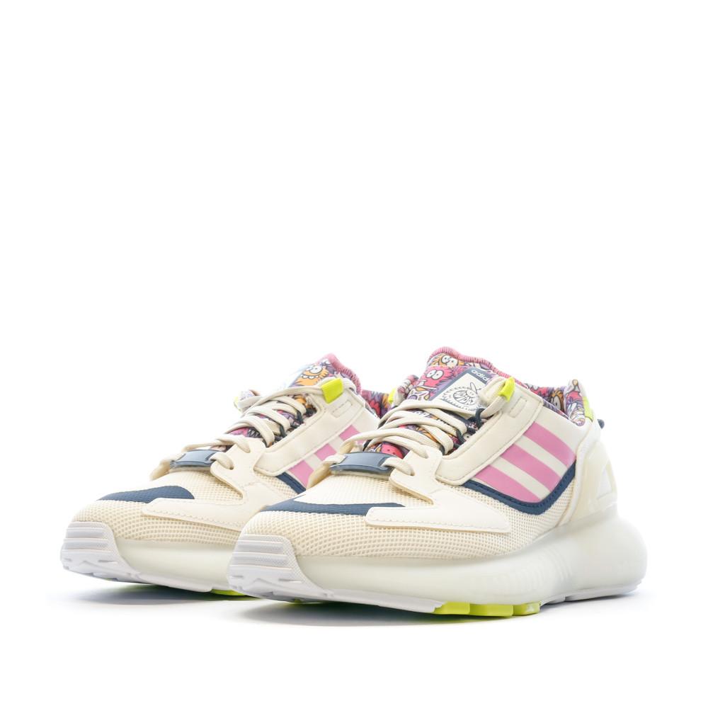 Baskets Écru Femme Adidas Zx 5k Boost vue 6