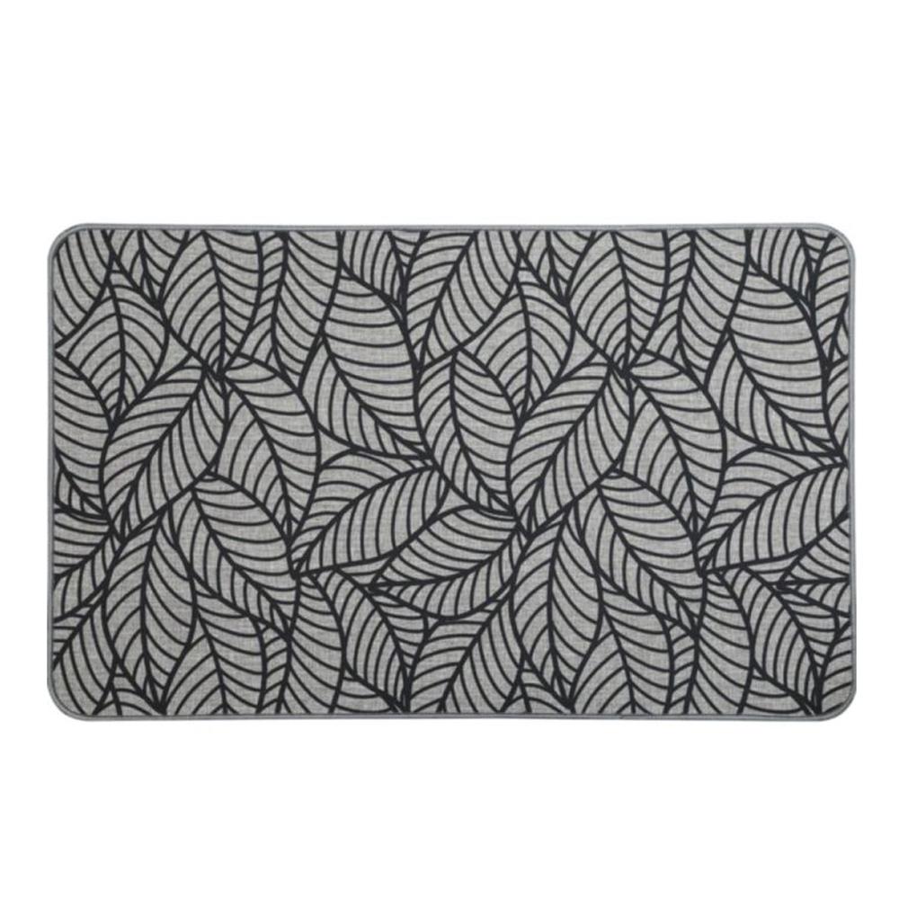 Tapis Noir/Gris à Imprimés 50x80cm Jungle pas cher