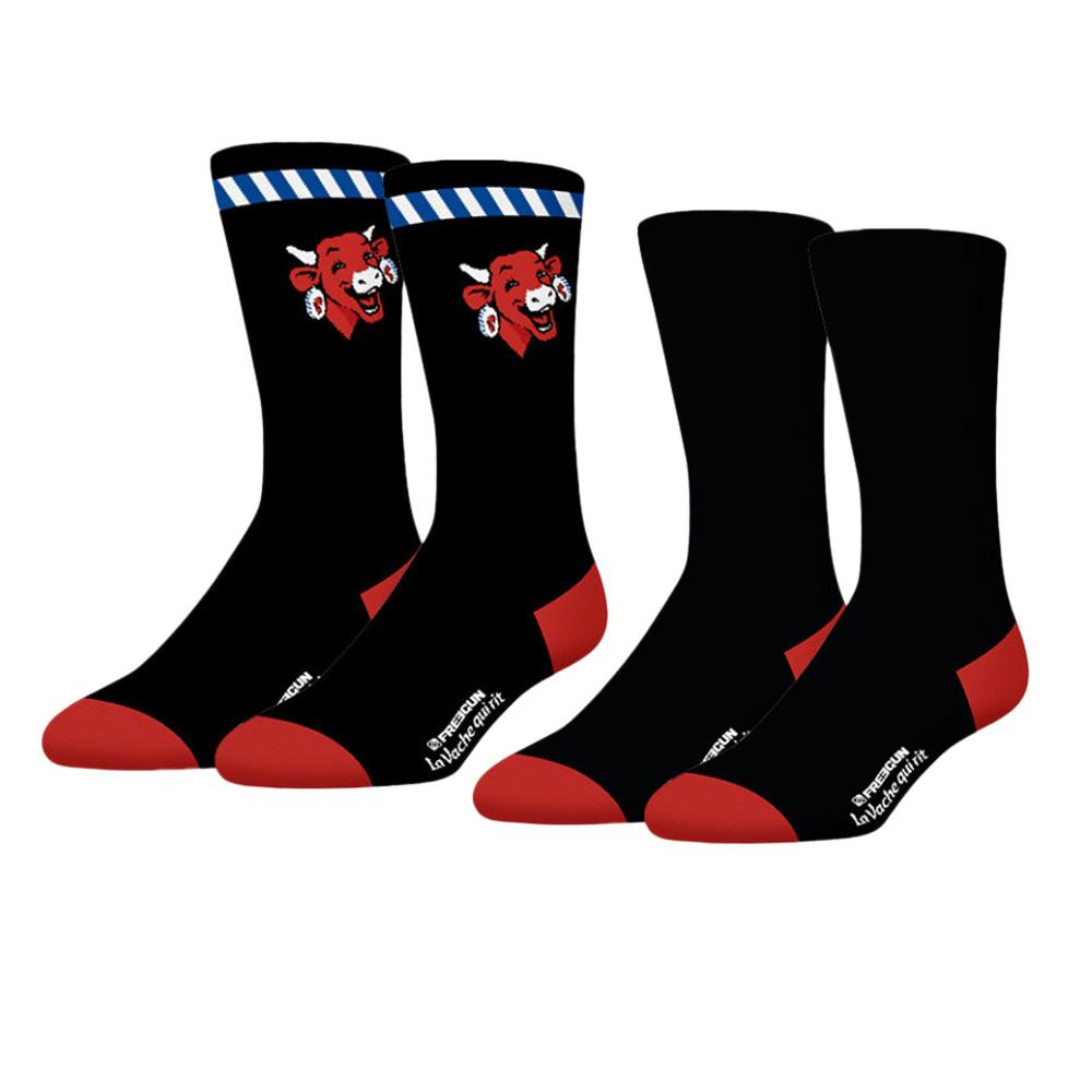 x2 Paires de Chaussettes Rouge/Noir Freegun La Vache qui Rit pas cher