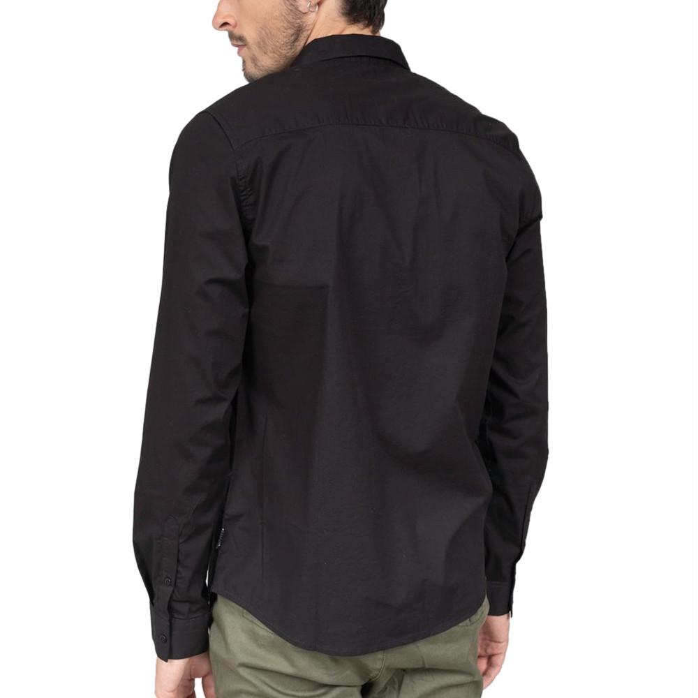 Chemise Noire Homme Deeluxe Hecho vue 2