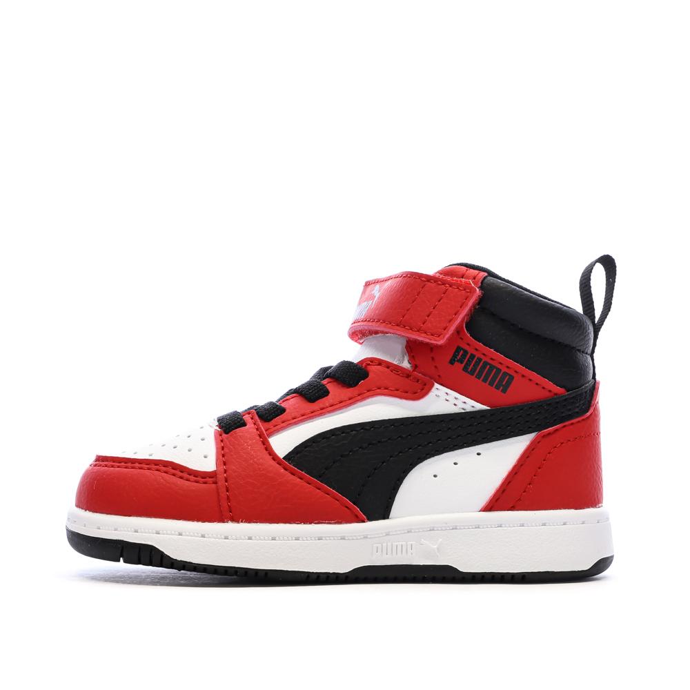 Baskets Rouges/Noires/Blanches Garçon Puma pas cher