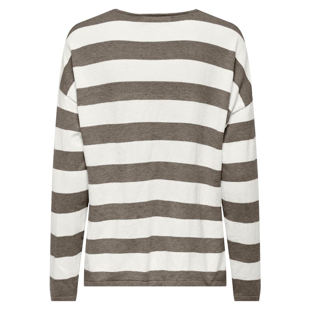 Pull Marron à Rayures Femme Only Chianti vue 2