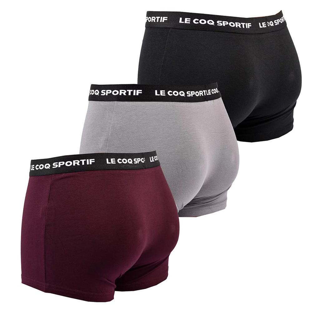 Lot de 3 Boxers Noir/Gris/Bordeaux Homme Le Coq Sportif Boxer vue 2
