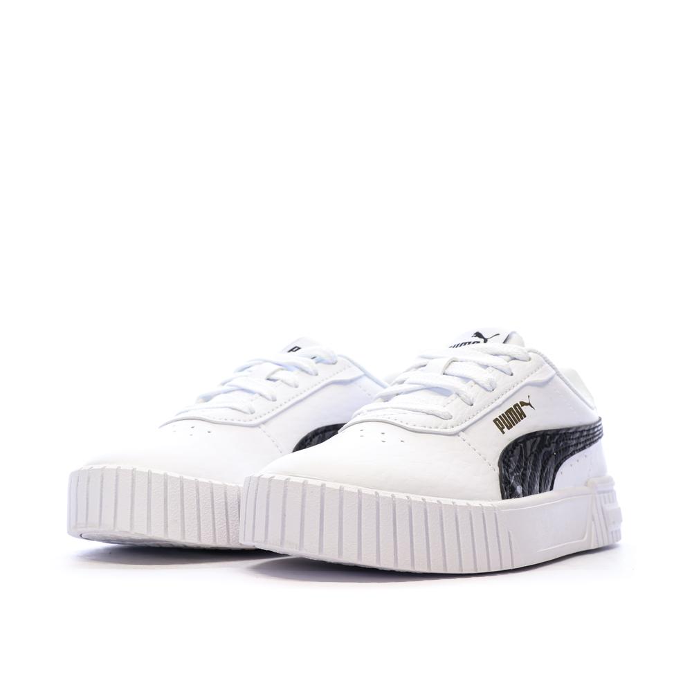 Baskets Blanche/Noir Fille Puma Carina 2.0 Zebra vue 6