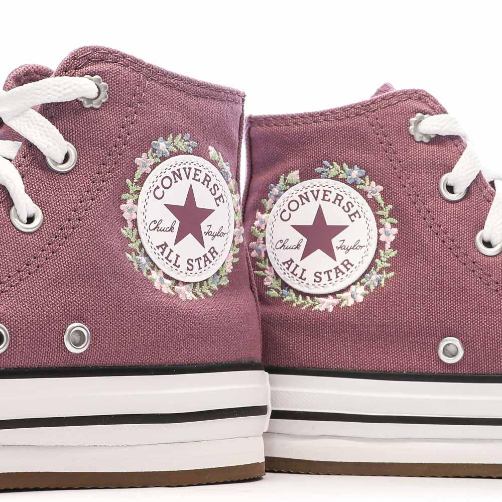 Baskets Prune Fille Converse All Star Eva Florals vue 7