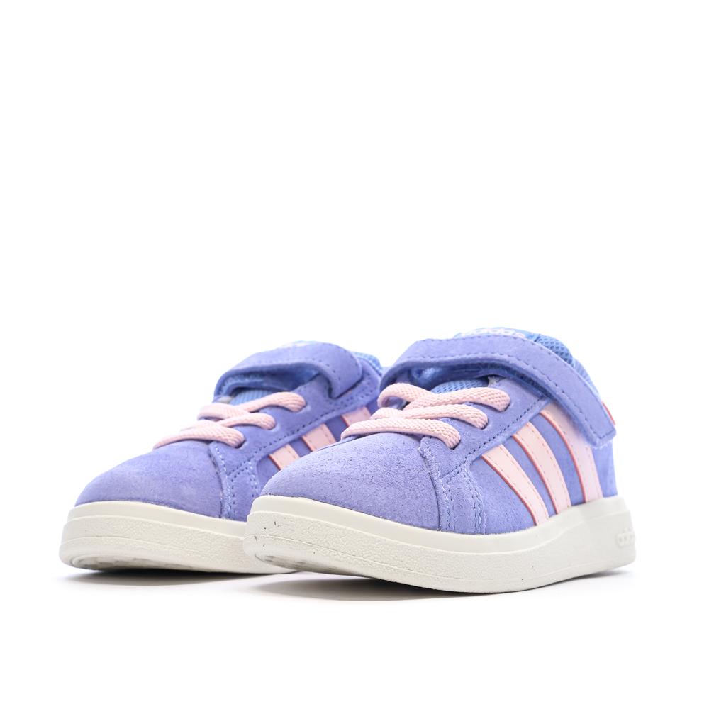 Baskets Violette/Rose Fille Adidas Grand Court vue 6