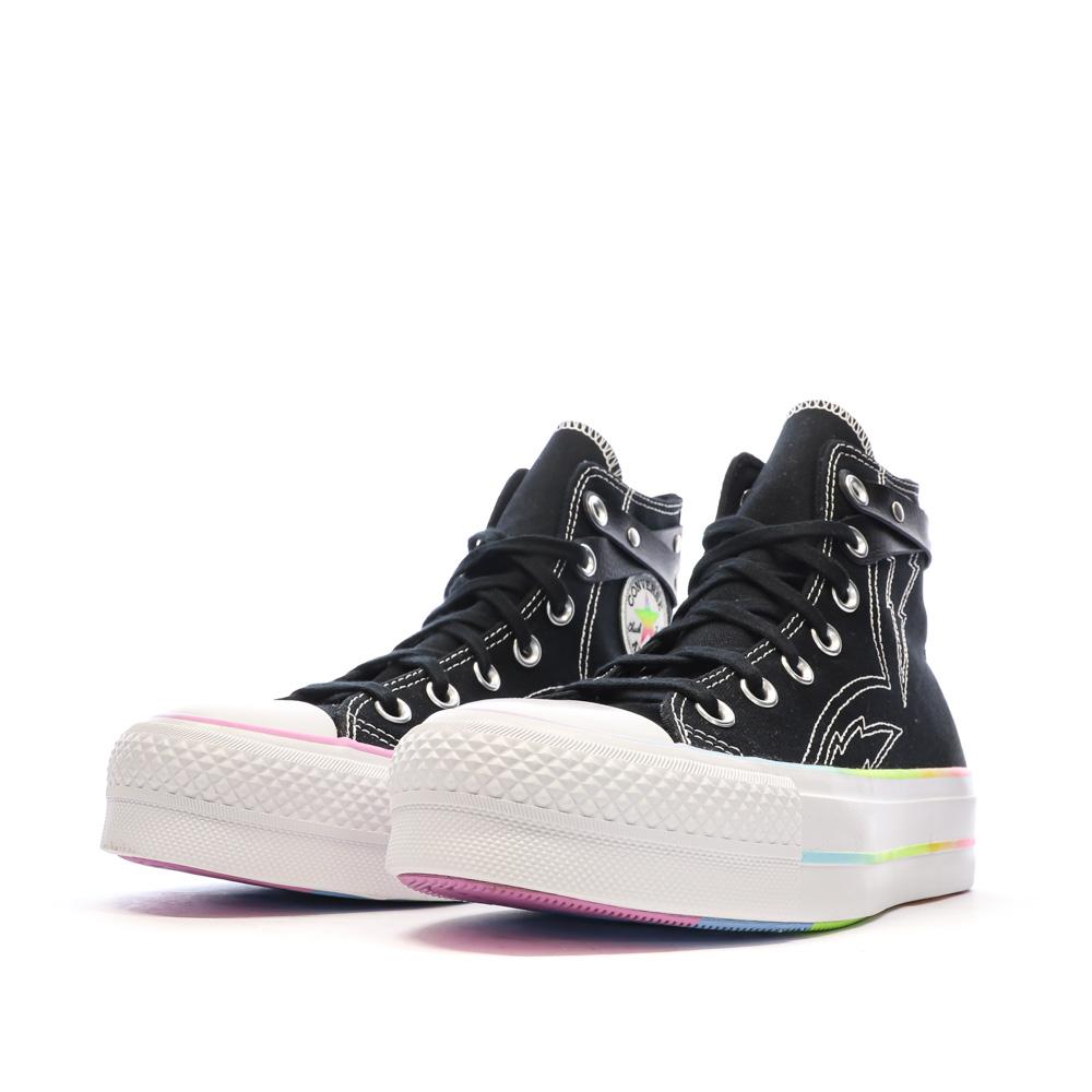 Baskets Noires Femme Converse Chuck Taylor All Star Lift A10218C vue 6