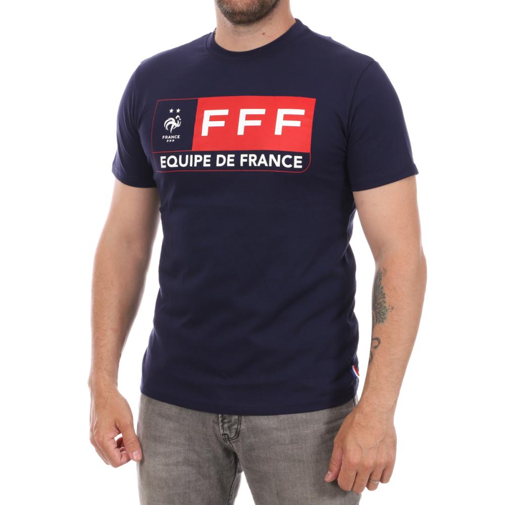 T-Shirt Bleu Marine Homme FFF Équipe de France pas cher
