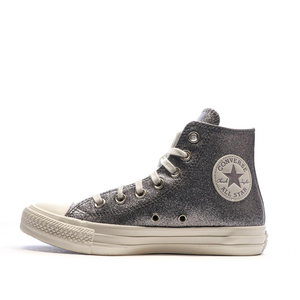 Baskets Grises à paillettes Femme Converse Chuck Taylor All Star pas cher