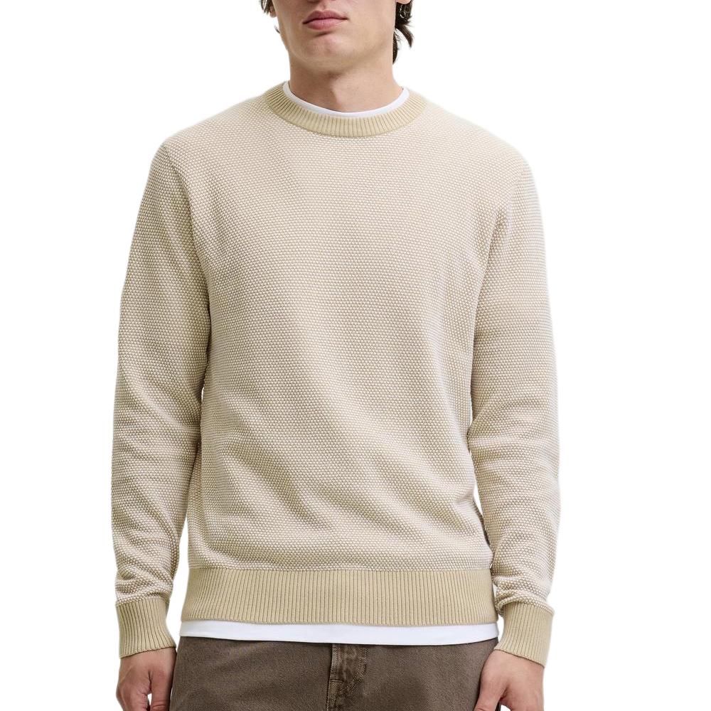 Pull Beige Homme Jack & Jones Globe Knit pas cher