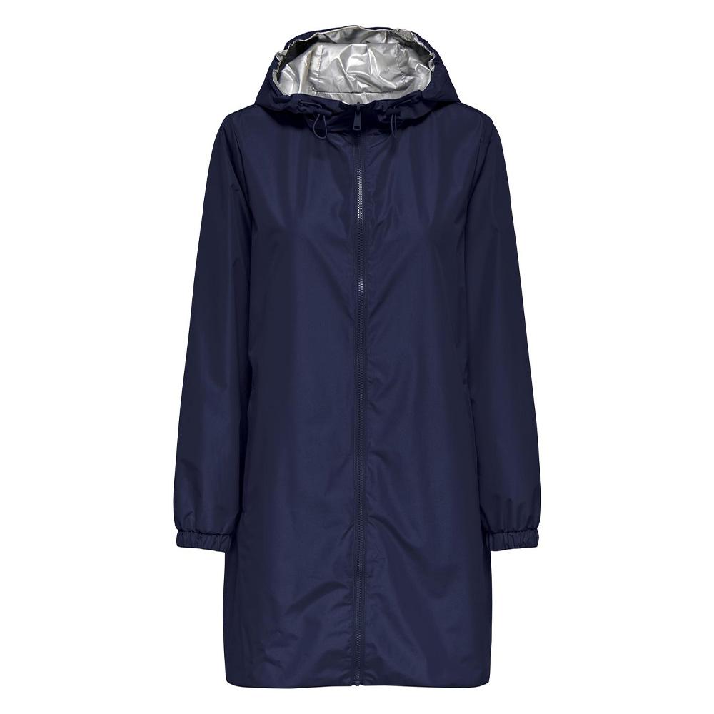 Coupe vent à capuche réversible Marine/Argent Femme Only Fry pas cher