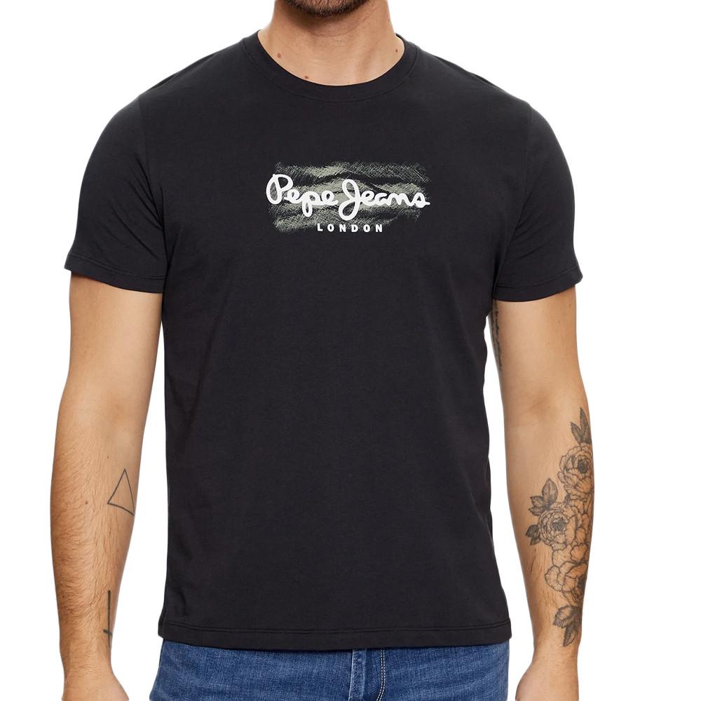 T-shirt Noir Homme Pepe jeans Castle pas cher