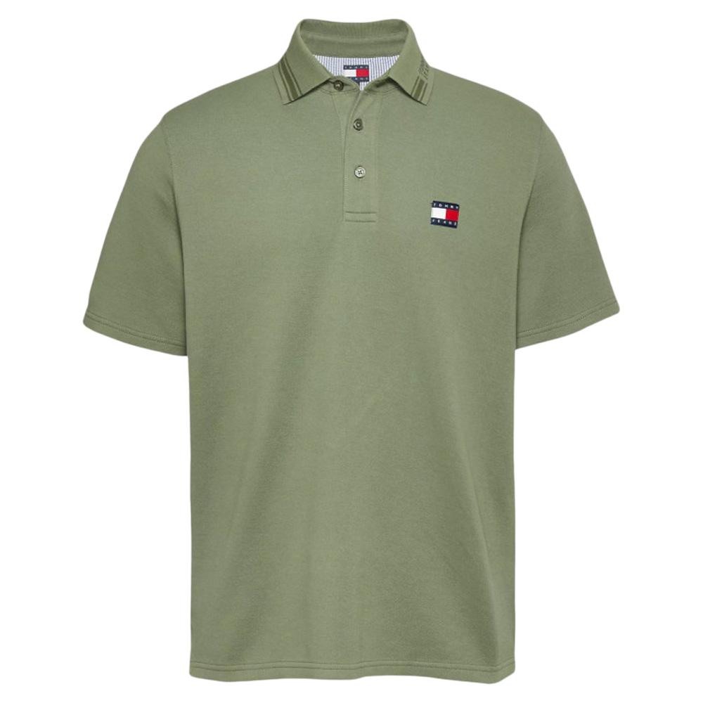 Polo Kaki Homme Tommy Hilfiger Branded Neck pas cher
